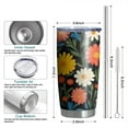 thumbnail image 6 of 20 Oz Pioneer Flower Coffee Tumbler Double Wall Insulated Stainless Steel Water Bottle | Metal Reusable Thermoses Flask with Cup Cap | Leak & Sweat Proof with Anti-Dust Lid, 6 of 7