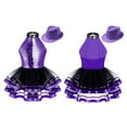 thumbnail image 5 of Doomiva Kids Girls Sequins Ballet Dance Dress Leotard Tutu Skirt Jazz Latin Modern Costume with Hat Set Purple 6, 5 of 6