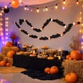 thumbnail image 4 of Yangka Halloween Garland Bat Wooden Beads Felt Ball Banner, Black Orange White Hanging Decor For Fireplace Mantel Door Window Party Decoration, 4 of 7