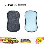 Original Tuff-Scrub Professional Microfiber Scrub N Wipe Cleaning Sponge Pads, Scouring & Wiping, Pack of 2 Large Size