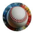 thumbnail image 2 of PIKWEEK Oil Painting Baseball Round Fitted Tablecloth  Fitted Table Cloth for Round Table Waterproof Wipeable Round Elastic Table Cloth Circular Table Cover with Elastic Edge, 2 of 7