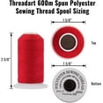 thumbnail image 2 of Threadart Rayon Machine Embroidery Thread - No. 302 - Warm Beige - 1000M - 145 Colors Available, 2 of 9