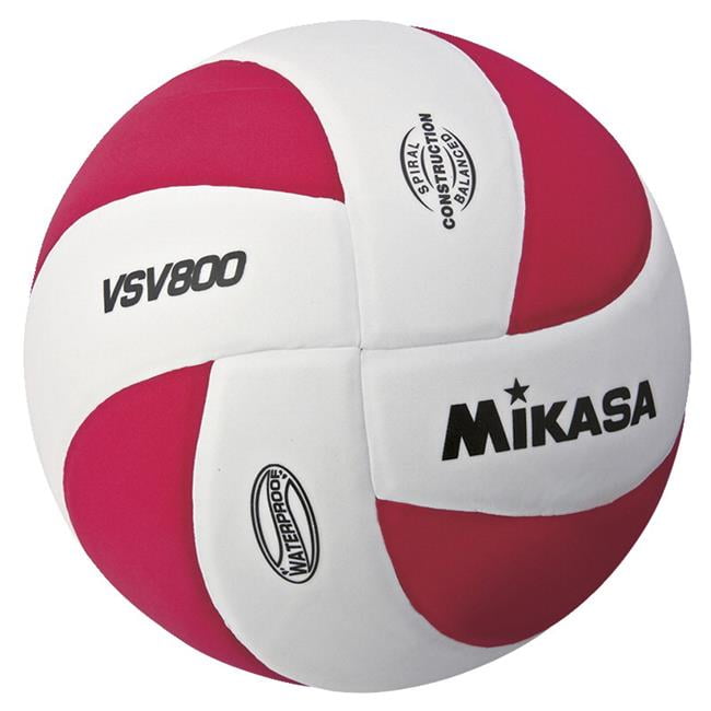 Mikasa Squish Volleyball, Soft Cover White/Red