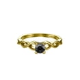 thumbnail image 2 of 0.70 CT 14K Yellow Gold Black Diamond Ring Twisted Braided Solitaire, 2 of 2