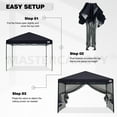 thumbnail image 4 of MASTERCANOPY 10 x 10ft Pop-up Canopy Tent with Mesh Walls, Black, 4 of 6