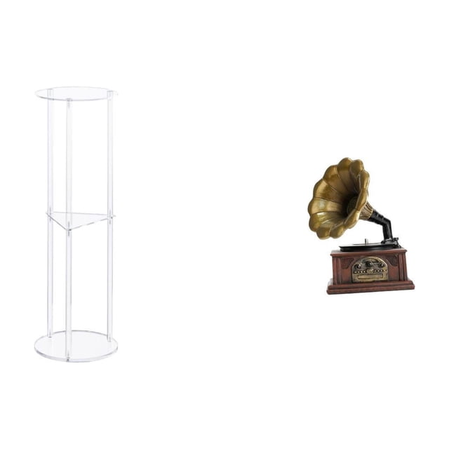 Mesa Auxiliar Acrílica Para Espacios Pequeños Con Figura Coleccionable De Resina Vintage, Ideal Para Decorar La Oficina O El Balcón. Un Regalo Perfecto Para Una Inauguración De Casa.