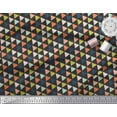 thumbnail image 2 of Soimoi Black Cotton Duck Fabric Triangle Geometric Print Sewing Fabric Yard 42 Inch Wide, 2 of 3