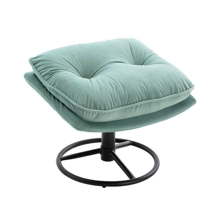 Velvet Swivel Accent Chair with Ottoman Set Modern Lounge Chair