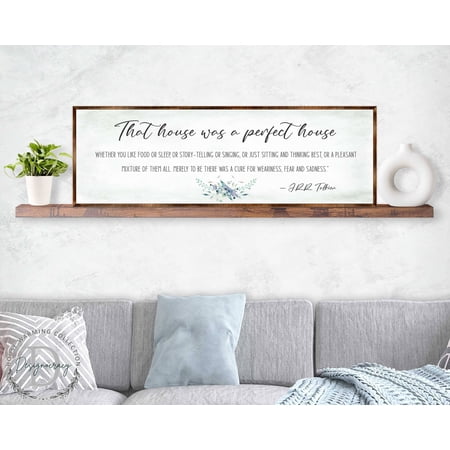 Perfect House | Wooden Inspirational Decor | JRR Tolkien | Book Quotes| Housewarming Gift | Lord of the Rings | Living Room - 310322