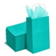 thumbnail image 2 of Bolsas de regalo de papel DjinnGlory, azul turquesa, 9 x 14 x 8 cm, paquete de 100, 2 of 8