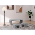 thumbnail image 3 of Meridian Furniture Odelia Grey Boucle Fabric Bench, 3 of 10