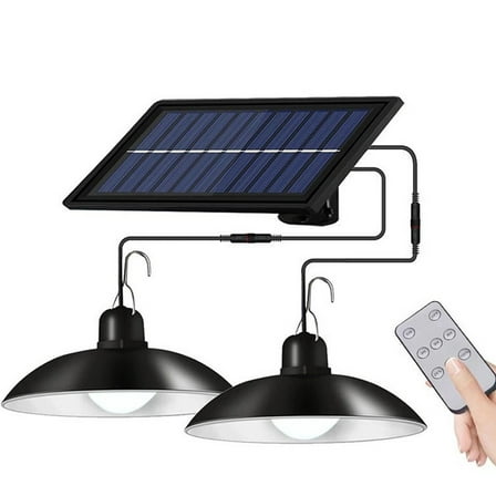 HIBIBUD Solar Panel Shed Lights LED Barn Pendant Home Yard Chicken Coop Garage Shed Lamp