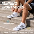 thumbnail image 3 of Mqamex 12 Pairs Unisex Cushioned Sports No Show Socks, Casual Ankle Socks Sizes 6.5-12.5 White, 3 of 7