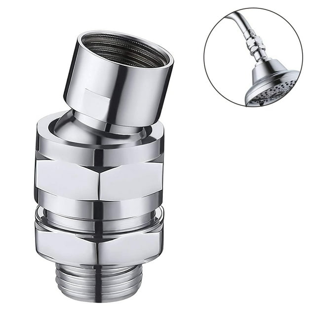 Conector de ducha Rótula Cabezal de ducha Adaptador de bola giratoria Extensión de brazo de ducha ajustable Montaje universal Níquel cepillado Levamdar 2034960-3