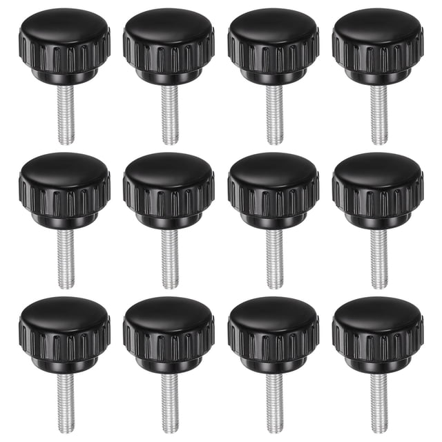 Unique Bargains M5 x 20mm Filetage Mâle 25mm Tête Ronde Boutons de Serrage Moletés Vis à Pouce 12 Pcs