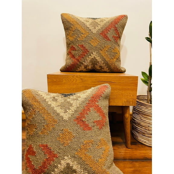 Gahilot International Throw Pillow Covers Solid Square Soft Decorative Pillow Cover for Sofa, 18" x 18", Pack of 2