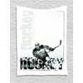 thumbnail image 1 of Hockey Tapestry, Professional Goaltender in Sketch Art Style on a Grunge Sports Background with Dots, Wall Hanging for Bedroom Living Room Dorm Decor, 40W X 60L Inches, Multicolor, by Ambesonne, 1 of 2