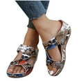 thumbnail image 2 of GAKVBUO Summer Slippers For Women Indoor And Outdoor Wide Orthopedic Sandals For Women Women Beach Slippers With Arch Support Anti-Slip Breathable Vintage Shoes, 2 of 9