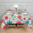 thumbnail image 3 of Pioneer Flower Floral Print Pattern Square Tablecloth,Waterproof Square Table Cover,Wipeable Spillproof Washable Table Cover for Home Kitchen Party Decor 52"x52"(132x132cm), 3 of 6