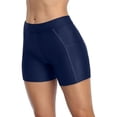 thumbnail image 4 of Dnzceghtig Charmo - Bañador para mujer con bolsillos, pantalones cortos de tabla sólida, pantalones de natación Boyleg M, 4 of 5