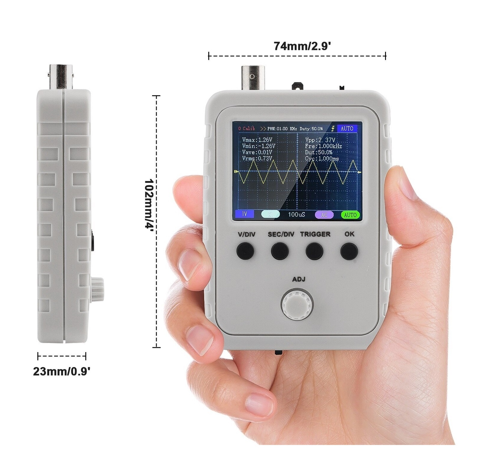 2.4 Inch TFT Digital Oscilloscope Portable ,Professional Designed
