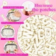 thumbnail image 4 of Parches con letras de chenilla NICEVINYL, 104 unidades, blancos, preppy, para bricolaje, 4 of 6