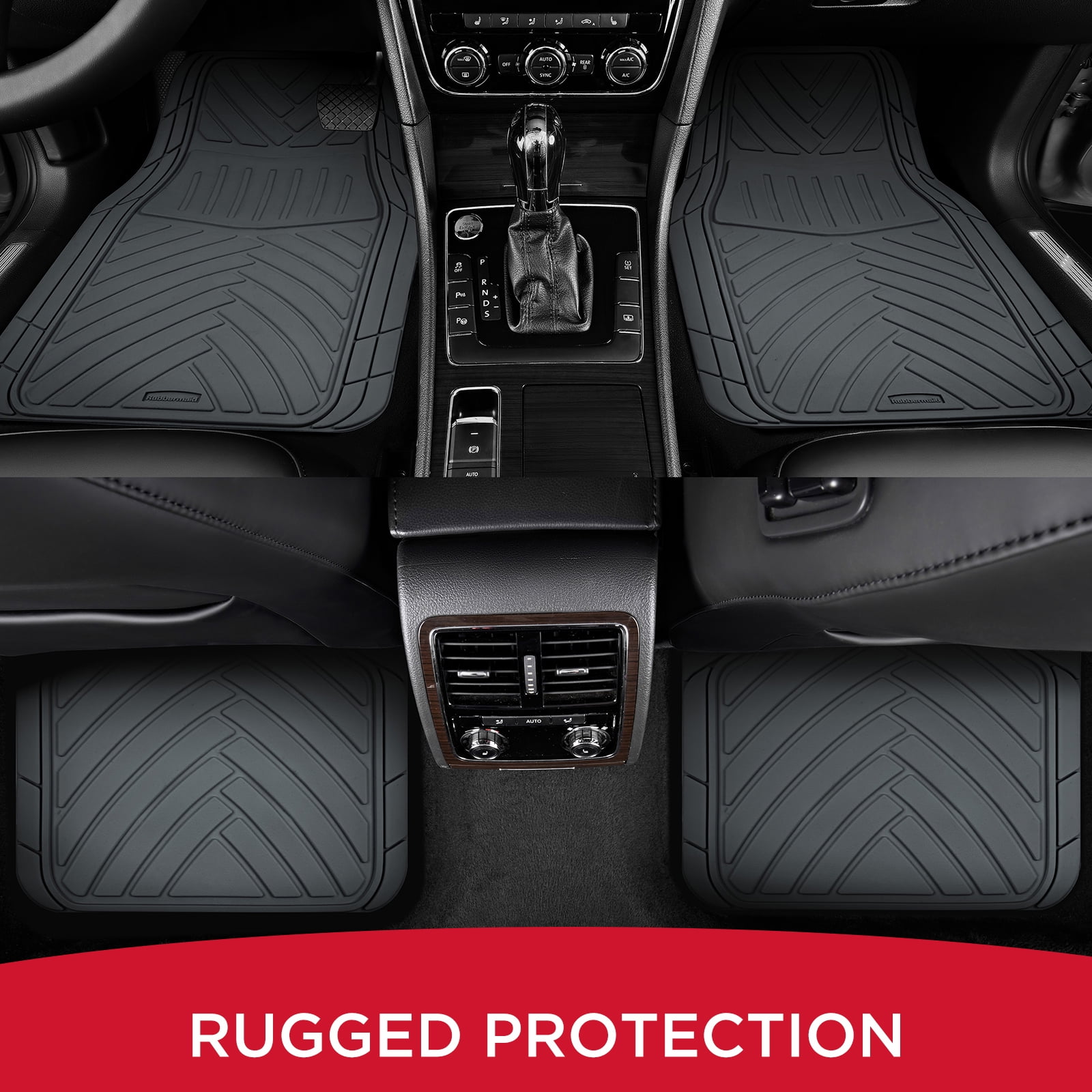 Rubbermaid Car Floor Mats Set, Lightweight Floor Mats,All-Weather Rubber  Car Mats, Non-Slip, Easy to Clean, Universal Fit for Cars, Trucks & SUVs, Gray
