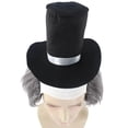 thumbnail image 5 of Horror Clown Men's Wig with Hat | Grey Ghost Wig, 5 of 8