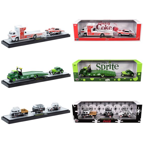 Auto Haulers "Soda" Set of 3 pieces Release 36 Limited Edition to 8000 pieces Worldwide 1/64 Die Cast Model Cars by M2 Machines