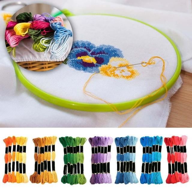 pstuiky Embroidery Thread Set 6 Colors Gradient 8 Meters Each Polyester 48M Total Cross Sewing Diy Craft