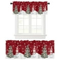 thumbnail image 6 of Christmas Window Curtain Valance for Kitchen Bedroom, Cute Snowmen Snowflakes Christmas Tree Decor Red Short Curtain Valance Rod Pocket for Bathroom Living Room,57"W x 21.7"L, 1 Panel, 6 of 9