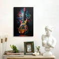 thumbnail image 6 of HFDF Banksy Graffiti Colorful Guitar Canvas Wall Art Cool Pop Music Rock Punk Decor Poster For Livg Room Bedroom Home Office Artwork Gift Ready To Hang 8x10inch Framed, 6 of 6
