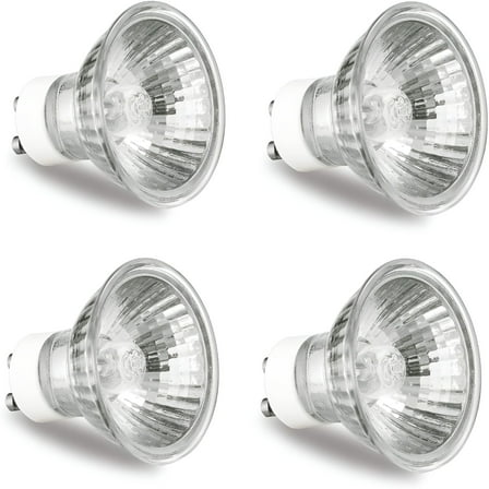 HIBIBUD GU10 Halogen Bulb 120V 50W Halogen Light Bulbs for Candle Warmer Lamp,GU10 C,MR16 with Glass Cover,2700K Warm White,Dimmable,Pack of 4