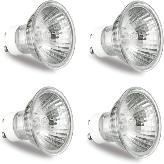 HIBIBUD GU10 Halogen Bulb 120V 50W Halogen Light Bulbs for Candle Warmer Lamp,GU10 C,MR16 with Glass Cover,2700K Warm White,Dimmable,Pack of 4