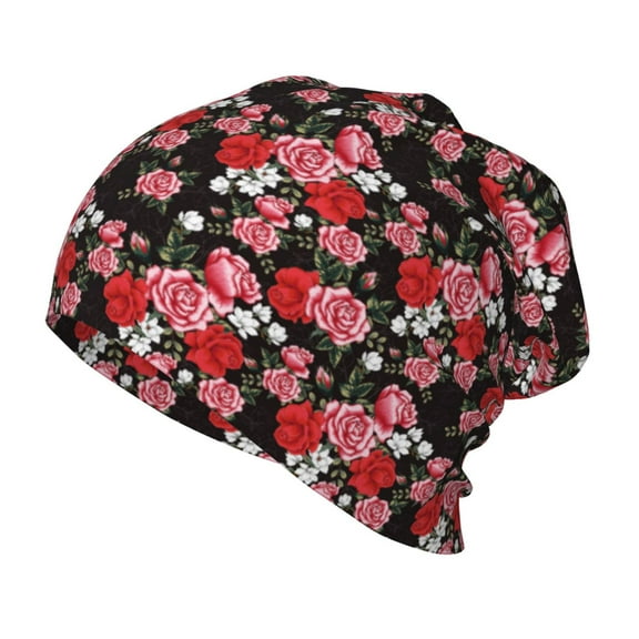 Rateoe Rose Flowers Kids Beanie Warm Knit Beanie Hats Boys Girls Winter Hat Soft Slouchy Hats for Kids