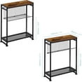 thumbnail image 3 of Small Side Table for Small Spaces - Slim End Table with Magazine Holder - 2 in 1 Design Narrow End Table Living Room - Skinny Bedside Table Nightstand Bedroom Thin Side Table, Rustic Brown, 3 of 9