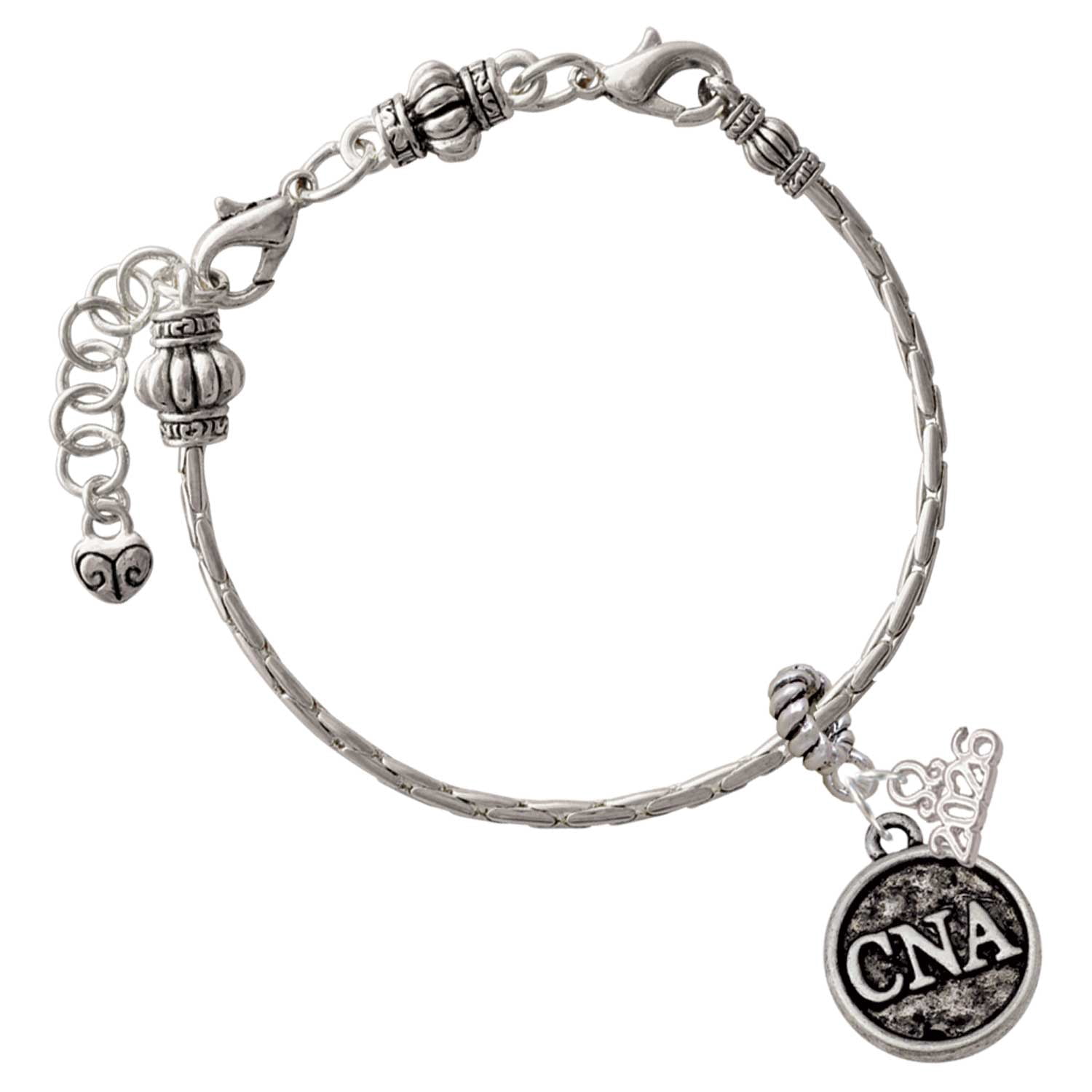 Delight Jewelry Silver Plated Nurse Caduceus Seal - CNA - Rope Charm Bead Dangle with Mini 2026