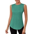 thumbnail image 1 of Lenpel Débardeurs d'Entraînement pour Femmes Col Rond Dos Fendu Ourlet Incurvé Sans Manches Gym Yoga Chemises Tunique Athlétique Blouses, 1 of 6