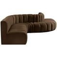 thumbnail image 5 of Meridian Furniture Arc Brown Velvet Modular Sectional, 5 of 16