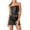 Black, variant on Musuos Women's Summer 2Pcs Leather Outfits Sleeveless Strapless Front Zipper Tube Tops   Mini Bodycon Skirt Set Streetwear