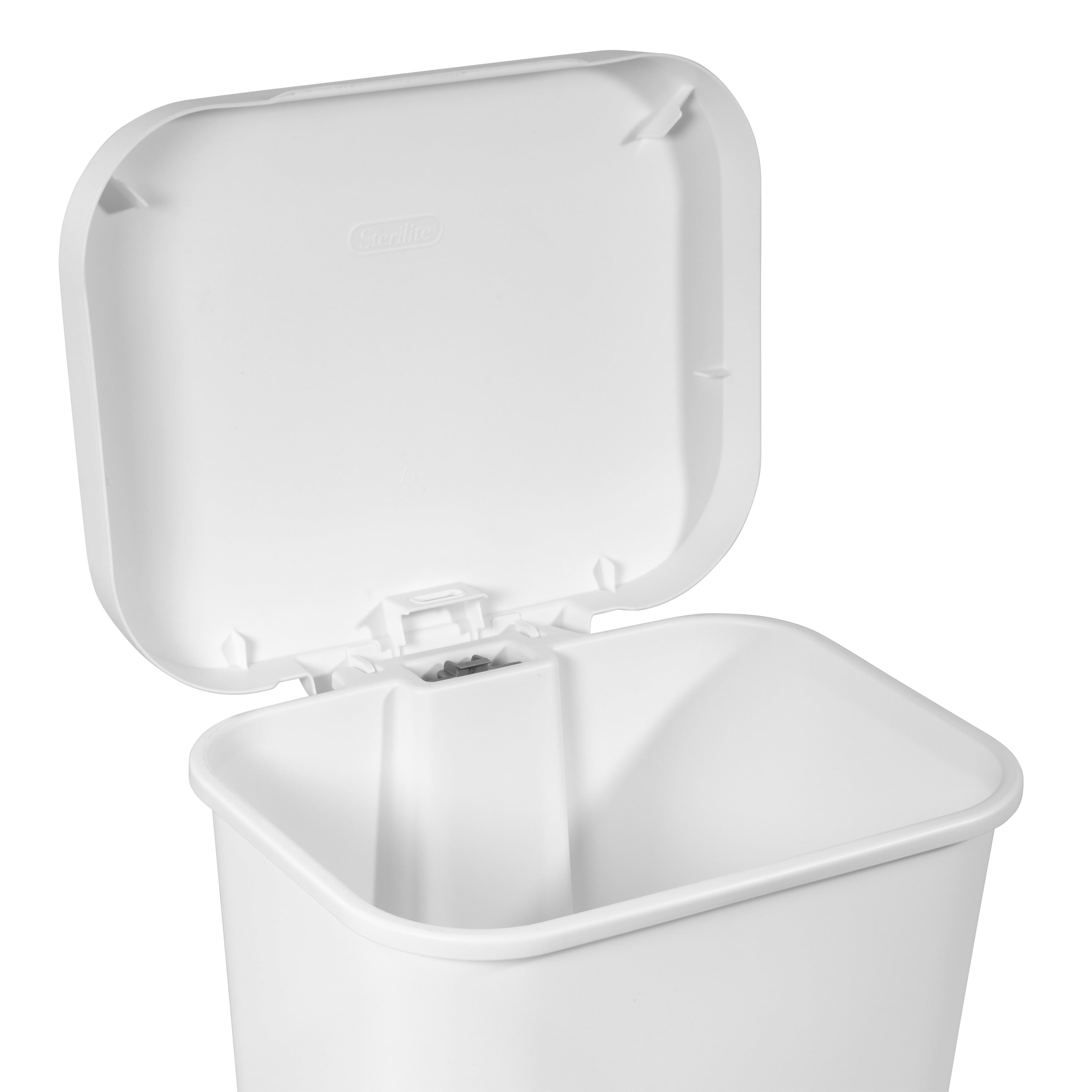 Sterilite 2.6 gal Plastic Ultra™ Step On Bathroom Trash Can, White