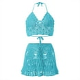 thumbnail image 3 of WILLBEST Trajes de Baño Mujer Con Falda Traje de Baño de Dos Piezas de Bikini de Verano Ahuecado de Ganchillo Para Mujer Traje de Baño de Playa, 3 of 4