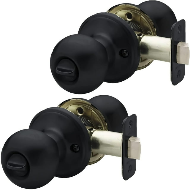 Pomo para puerta Copper Creek Privacy Interior, negro mate (paquete de 2)