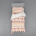 thumbnail image 2 of Ambesonne Ethnic Bedding Set 4 Pcs, Geometrical Borders Art, Queen, Red Marigold and White, 2 of 3