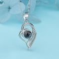 thumbnail image 4 of Je t'Aime en 100 Langues Incrusté de Strass Creux Coeur Collier de Projection, 4 of 8
