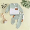 thumbnail image 2 of TOWED22 Toddler Baby Boy Fall Winter Outfit Kids Cotton Printed Clothes Casual Long Sleeve Sweatshirt Tops Pants Set 2pcs Outfits Clothing(Light Green,6-12 M), 2 of 6