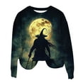 thumbnail image 6 of Craaazy Halloween Shirts for Women Long Sleeve Witch Graphic Tees Vintage Festival Tops Halloween prints Sweatshirts Long Sleeve Crewneck Pullover Gifts, 6 of 6