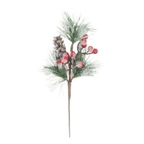 Red Berry Stems Floral Pine Branches Christmas Artificial Pine Cones Branch Evergreen Christmas Berry Decor Holiday Floral Picks Holly Stem for Xmas Wreath DIY Garland Decor 12 Inch