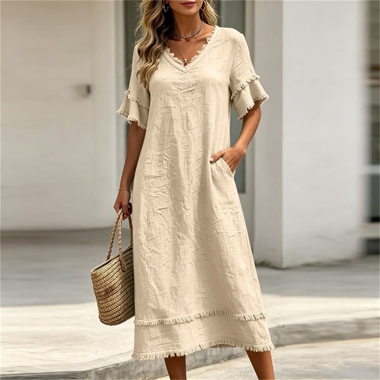 sleeveless womens denim dress Pocketed Button Up Medium / S Size:38W/34L 98% cotton / 2% Deema Pearl Dress What Does Smart Casual