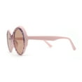thumbnail image 3 of Womens Round Thick Eyebrow Retro Fashion Plastic Sunglasses Pink Light Brown, 3 of 4